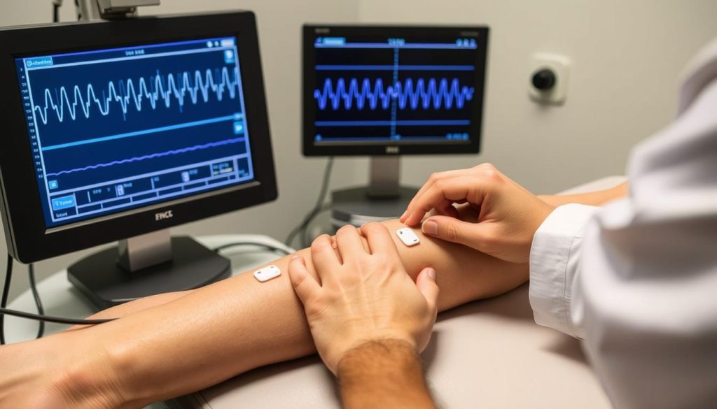Badanie przewodnictwa nerwowego (ENG) - stymulacja nerwu impulsami elektrycznymi