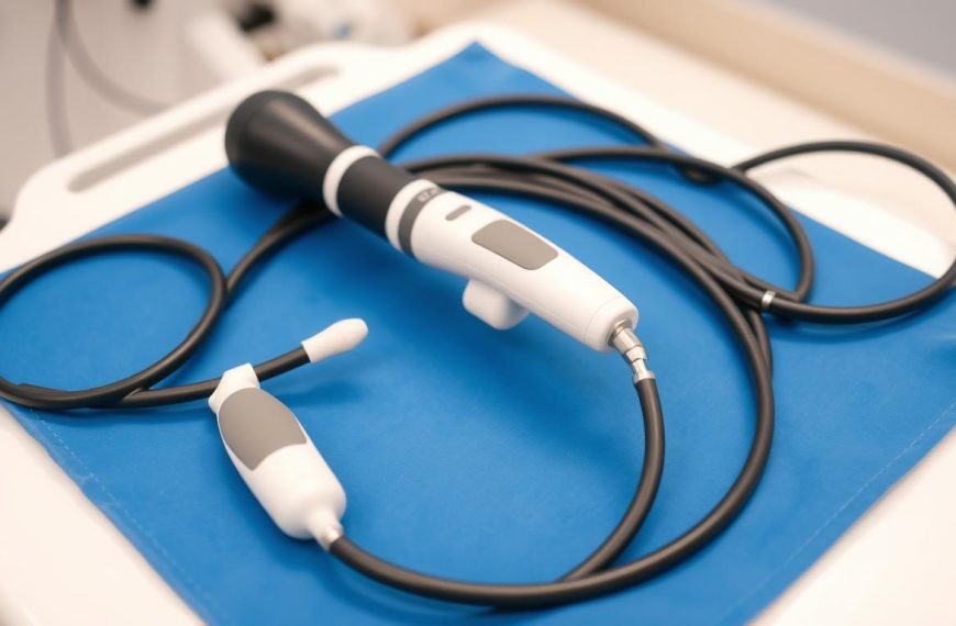 Endoskop z głowicą ultrasonograficzną używany podczas badania EUS