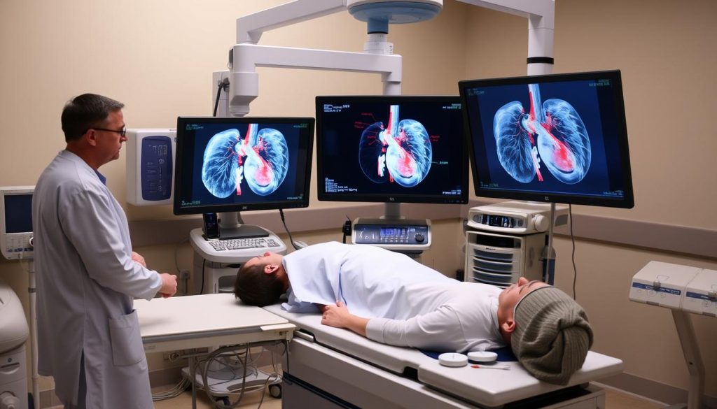 Przebieg koronarografii - lekarz wykonujący badanie w pracowni hemodynamiki