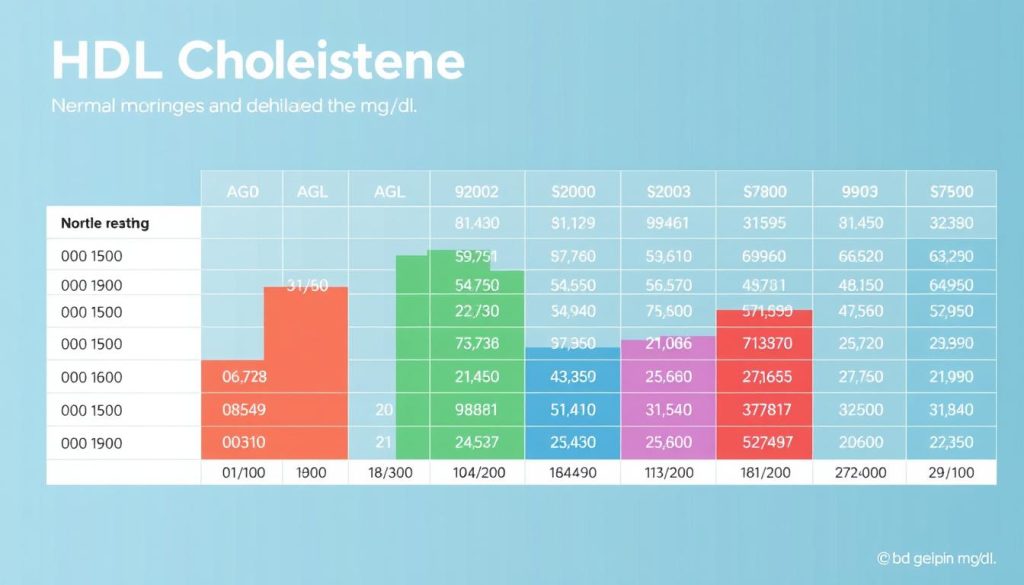 Tabela z normami cholesterolu HDL dla różnych grup wiekowych i płci