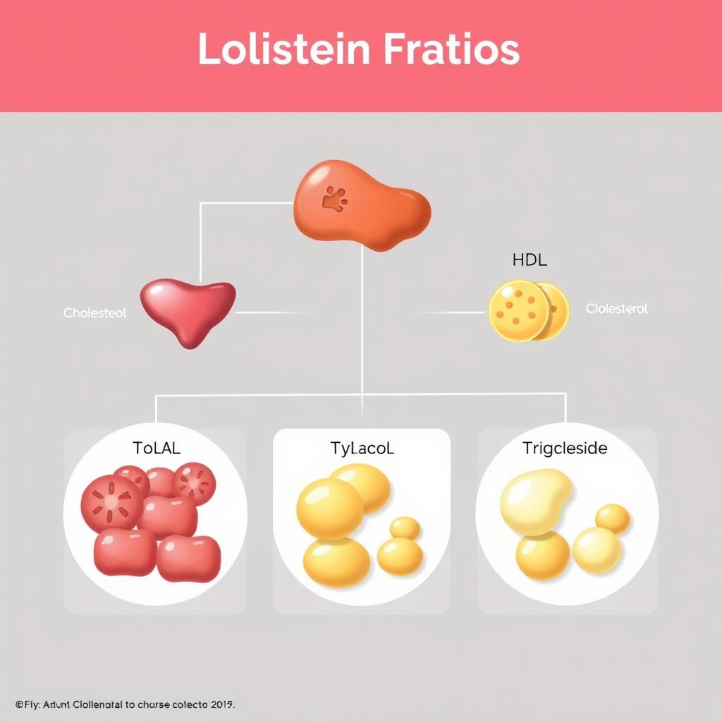 Schemat przedstawiający różne frakcje cholesterolu badane w lipidogramie